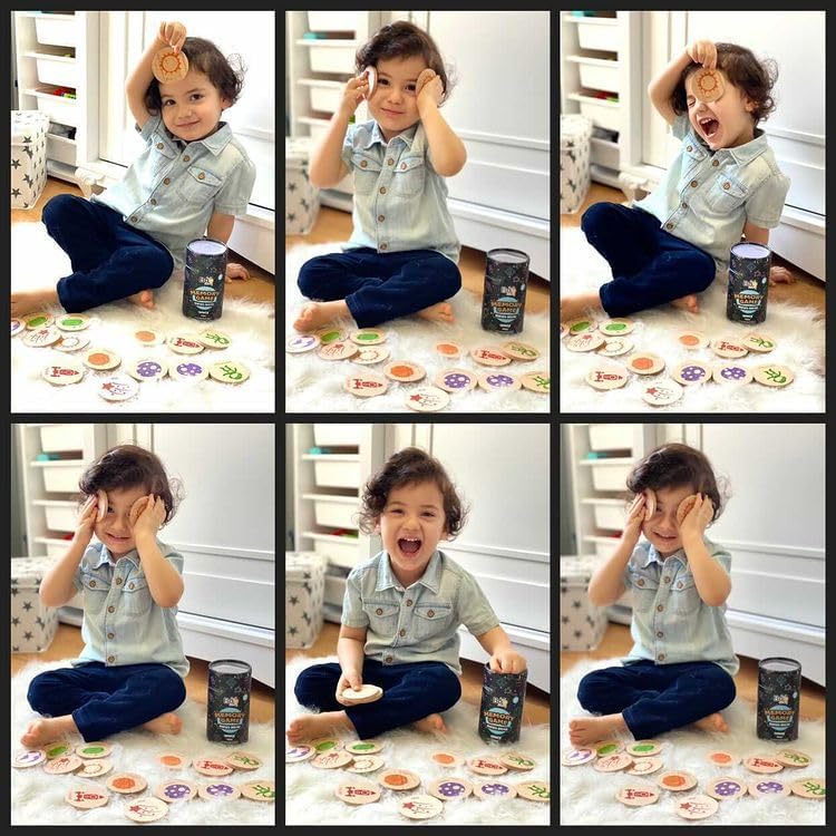 bee smart Wooden Memory Game - Matching Memory Game for Kids 3 and Up, 16Pcs | Educational Toy for Preschool Toddlers Board Games (Fruits)