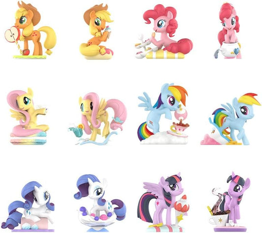 POP MART 12 Boxes Compatible with Hasbro My Little Pony Leisure Afternoon Series Character Popular Collectible Art Toy Hot Toys Cute Figure Creative Gift, for Christmas Birthday Party Holiday