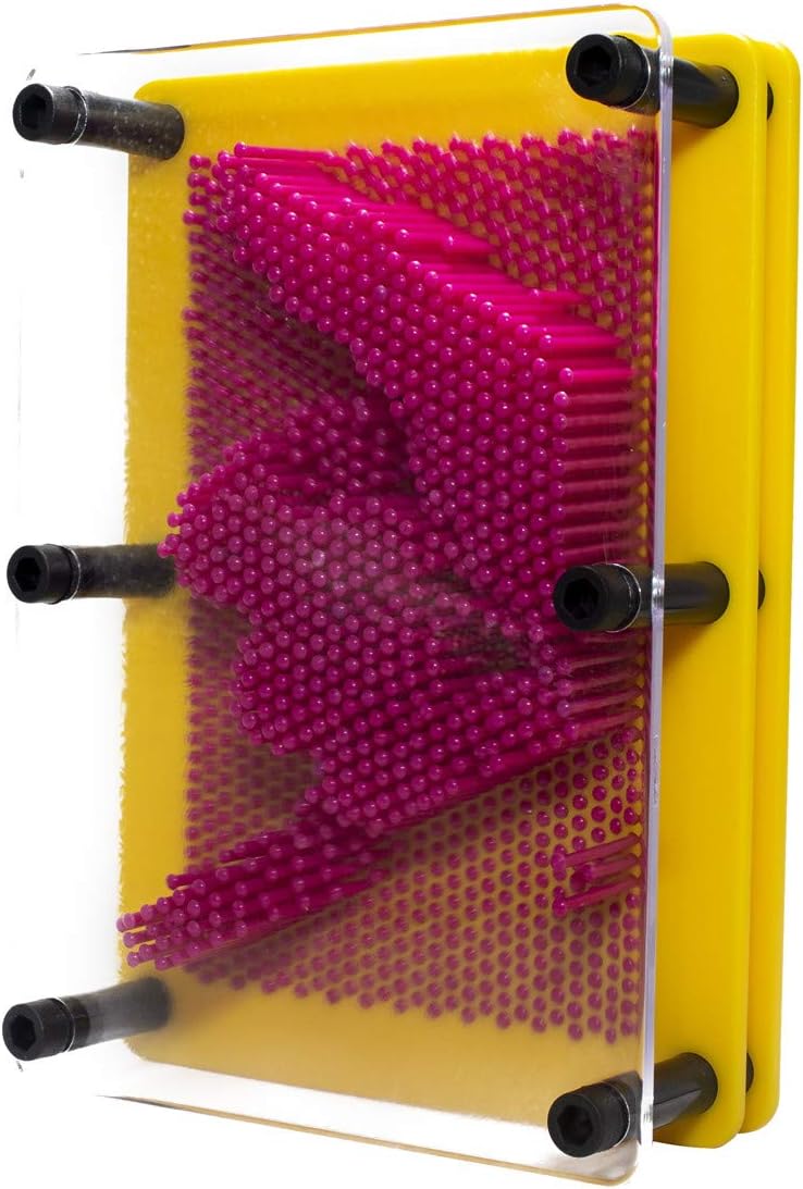 Plastic Pin Art Board Game 3D Large Size Sculpture for Children Adults 5 x 7 inches, Colorful Desk Toy Gift (Purple pin)