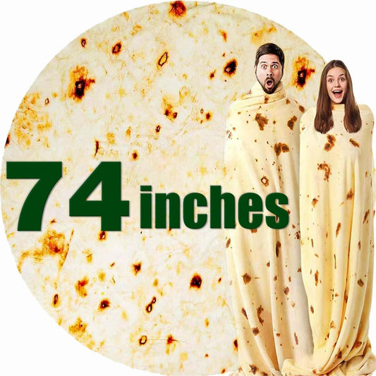 74in Burrito Tortilla Blanket White Elephant Gifts for Adults Useful Taco Throw Blankets Woemn Men Party Cool Stuff Novelty Gag Soft Fleece Wrap