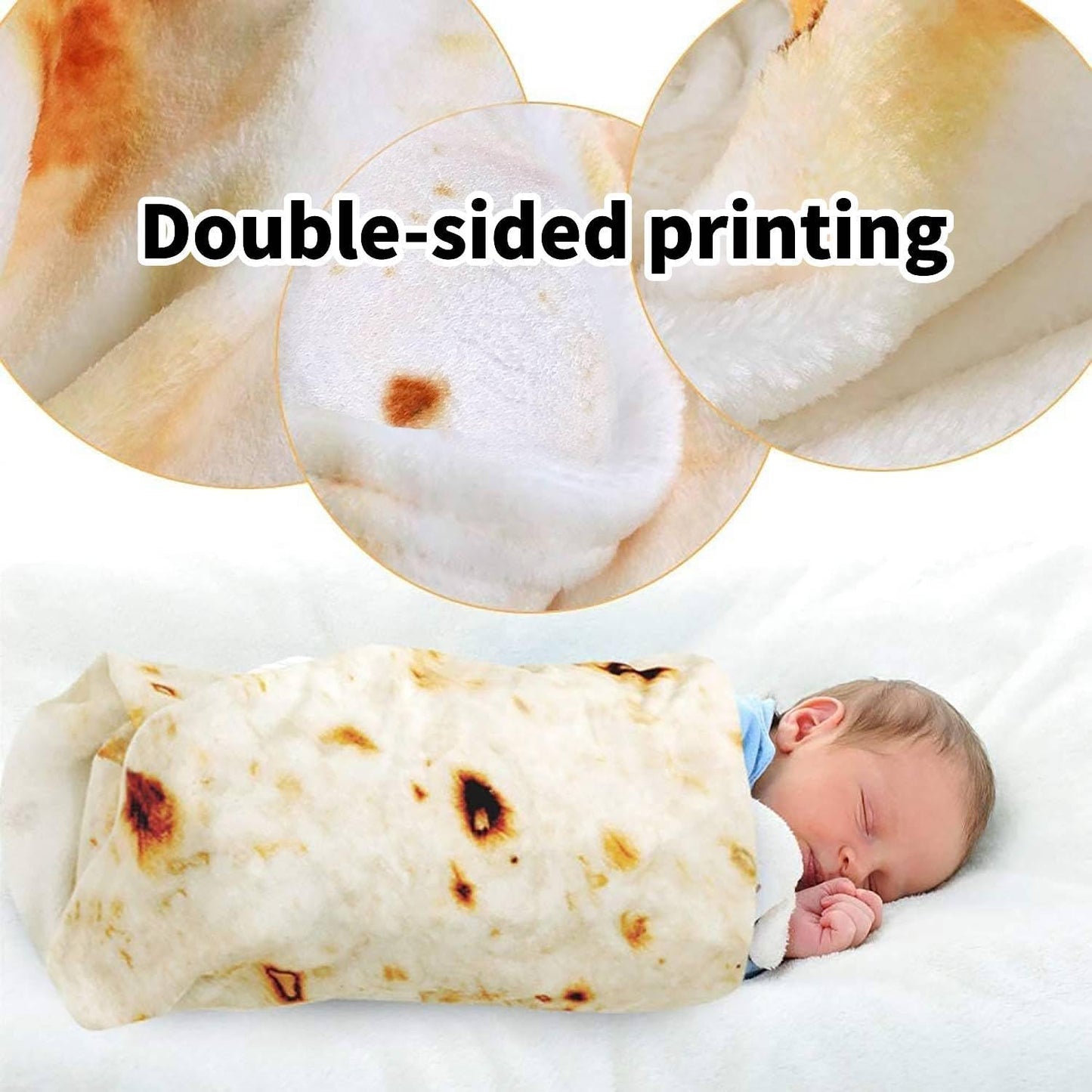 2 Pack Burrito Tortilla Blanket Baby Stuff Shower White Elephant Gifts for Kids Taco Throw Blankets Wrap Newborn Swaddle Toddler Boy Girl Party Novelty Gag Pets Soft Fleece 40in